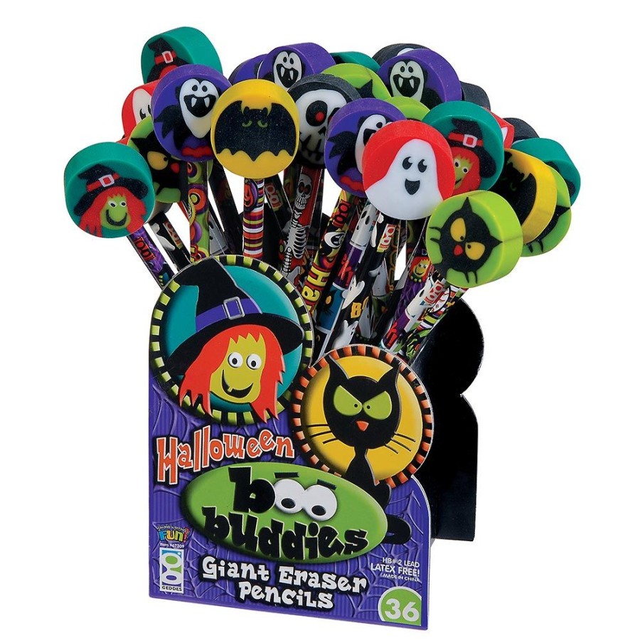 School Supplies geddes-c10d Halloween & Fall | Boo Buddies Pencils With Giant Erasers