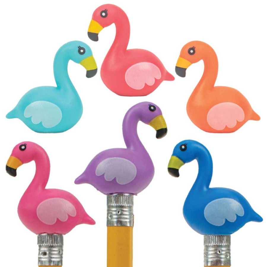 School Supplies geddes-c10d Pencil Toppers | Flamingo Squishy Pencil Toppers