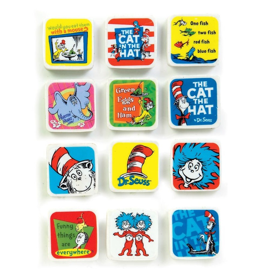 School Supplies geddes-c10d Erasers | Dr. Seuss Character Erasers