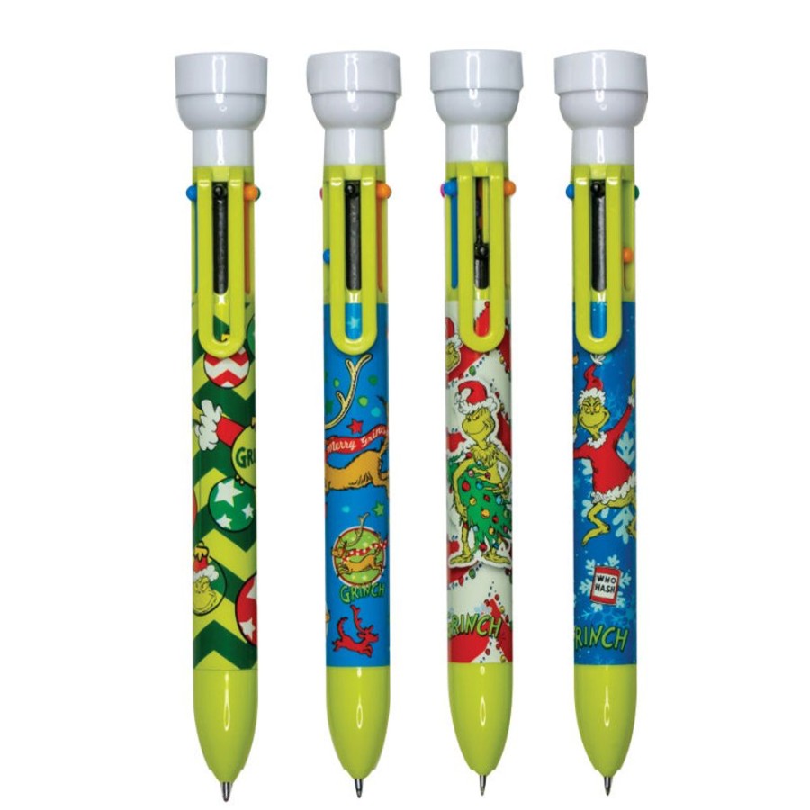 School Supplies geddes-c10d Christmas & Winter | The Grinch 6-Color Pens With Stamper