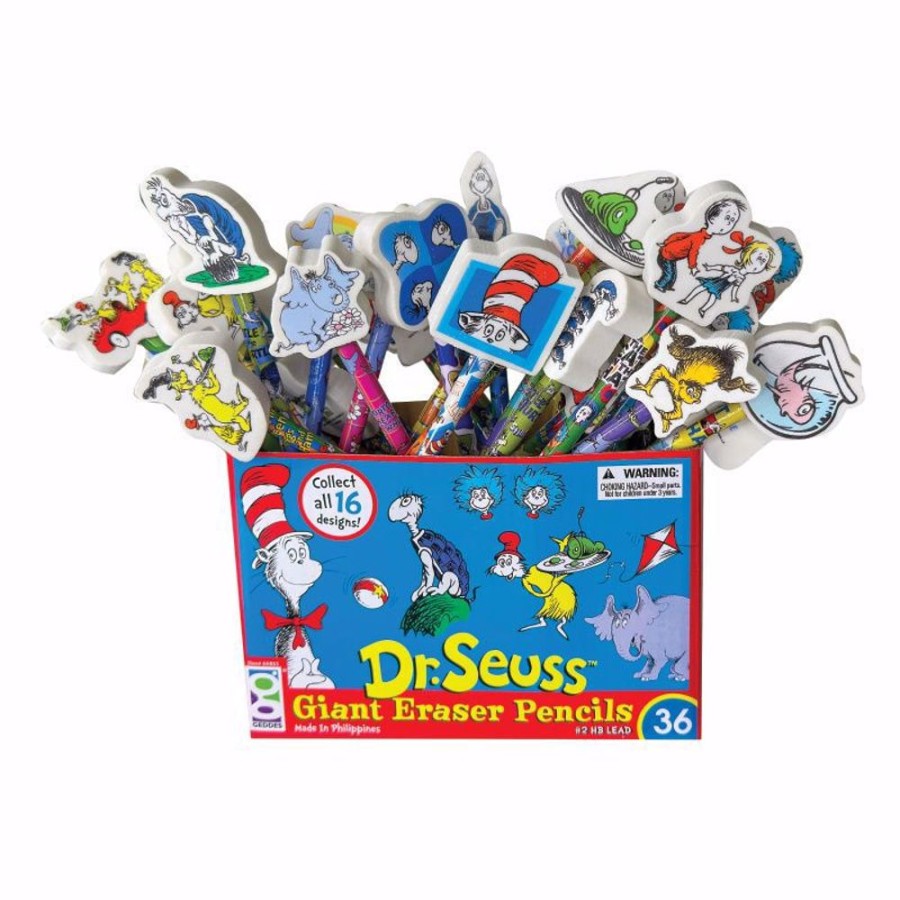 School Supplies geddes-c10d Erasers | Dr. Seuss Pencils With Giant Erasers