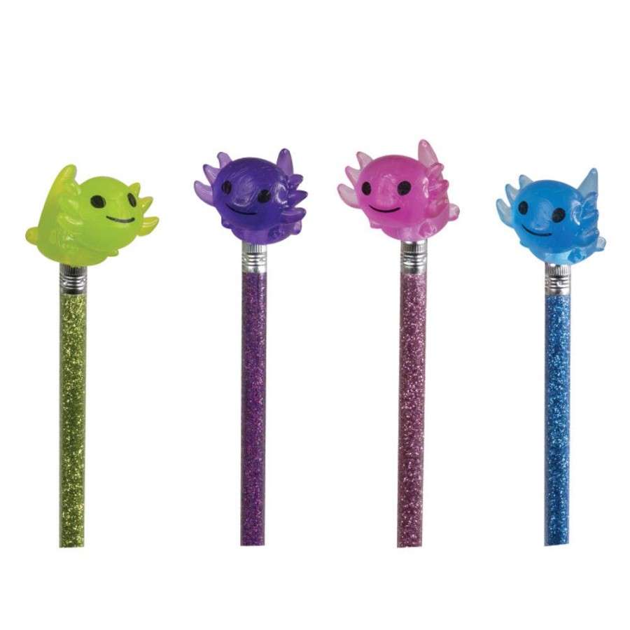 School Supplies geddes-c10d Pencil Toppers | Axolotl Eraser Pencil Toppers