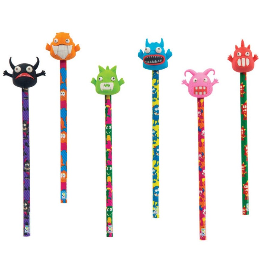 School Supplies geddes-c10d Halloween & Fall | Monster Pencils With Eraser Toppers